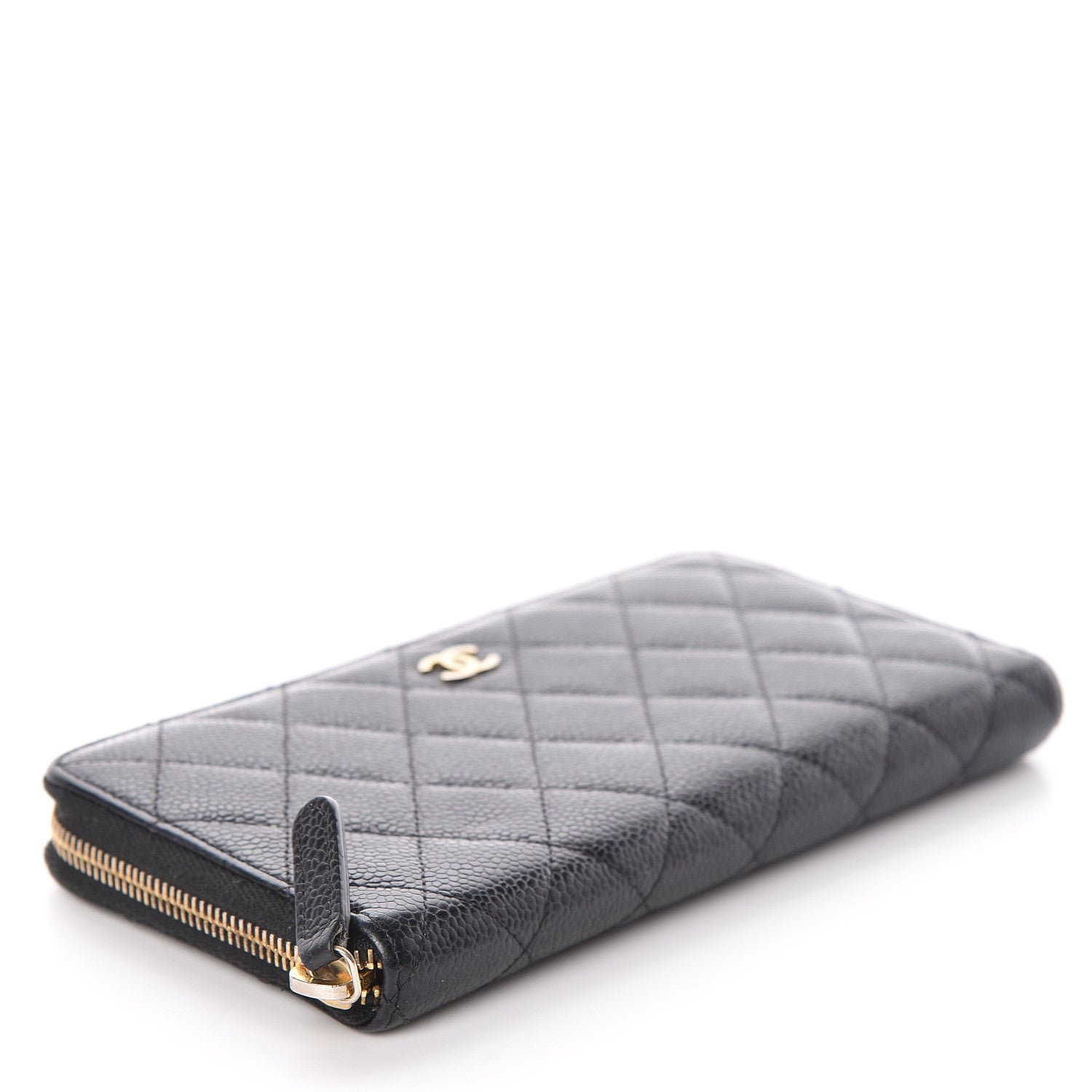 Chanel Caviar Quilted Large Gusset Zip Around Wallet Black 4 of 12