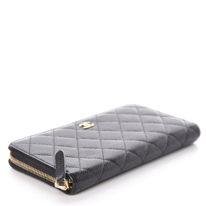 Chanel Caviar Quilted Large Gusset Zip Around Wallet Black 4 of 12
