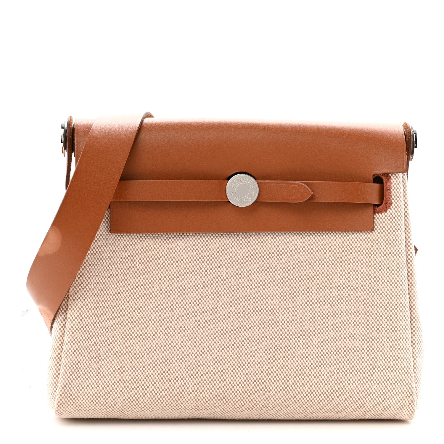 Hermes Military Toile Vache Hunter Herbag Zip Retourne 20 Ecru Beige Fauve 1 of 11