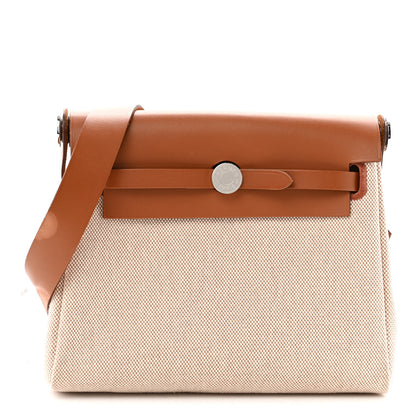 Hermes Military Toile Vache Hunter Herbag Zip Retourne 20 Ecru Beige Fauve 1 of 11