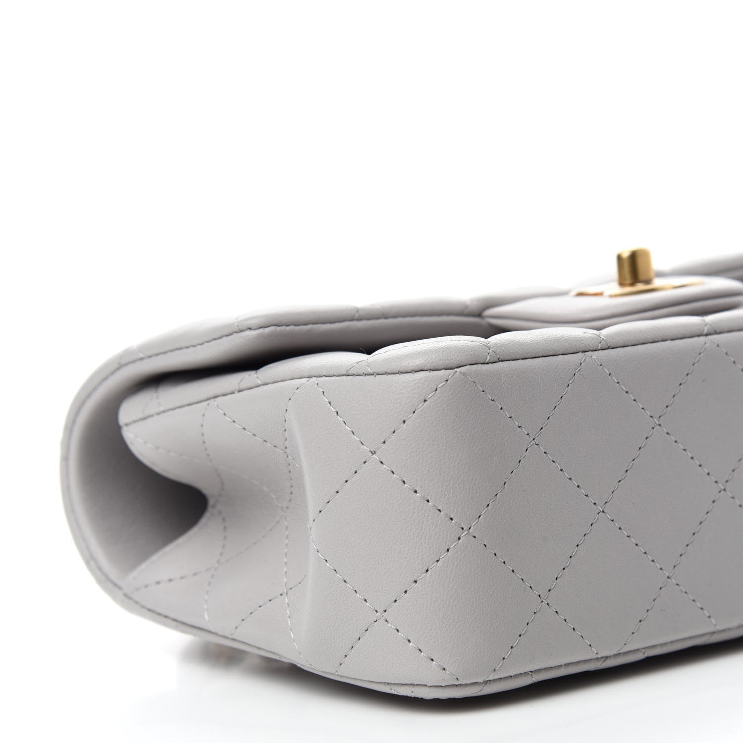 Chanel Lambskin Quilted Mini Top Handle Rectangular Flap Grey 9 of 11