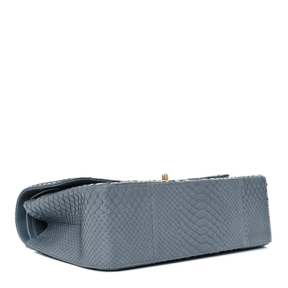 Chanel Python Jumbo Double Flap Light Blue 4 of 16