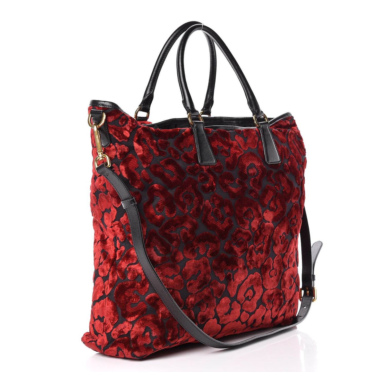 Velvet Saffiano Tote Red