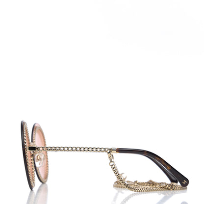 Chanel Chain Round Sunglasses 4245 Brown Gold 3 of 8