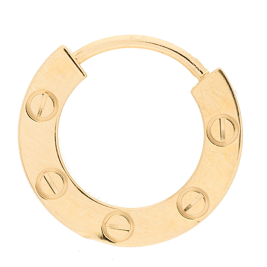 Cartier 18K Yellow Gold Single LOVE Hoop Earring 1 of 7