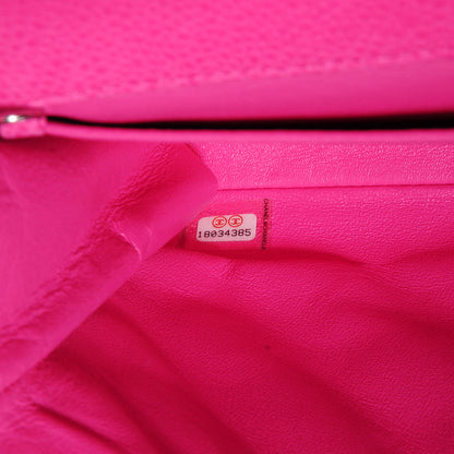 Chanel Iridescent Caviar Clutch with Chain Flap Hot Pink 6 of 9