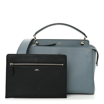 Fendi Vitello Baltico Dolce DotCom Satchel Blue 3 of 16