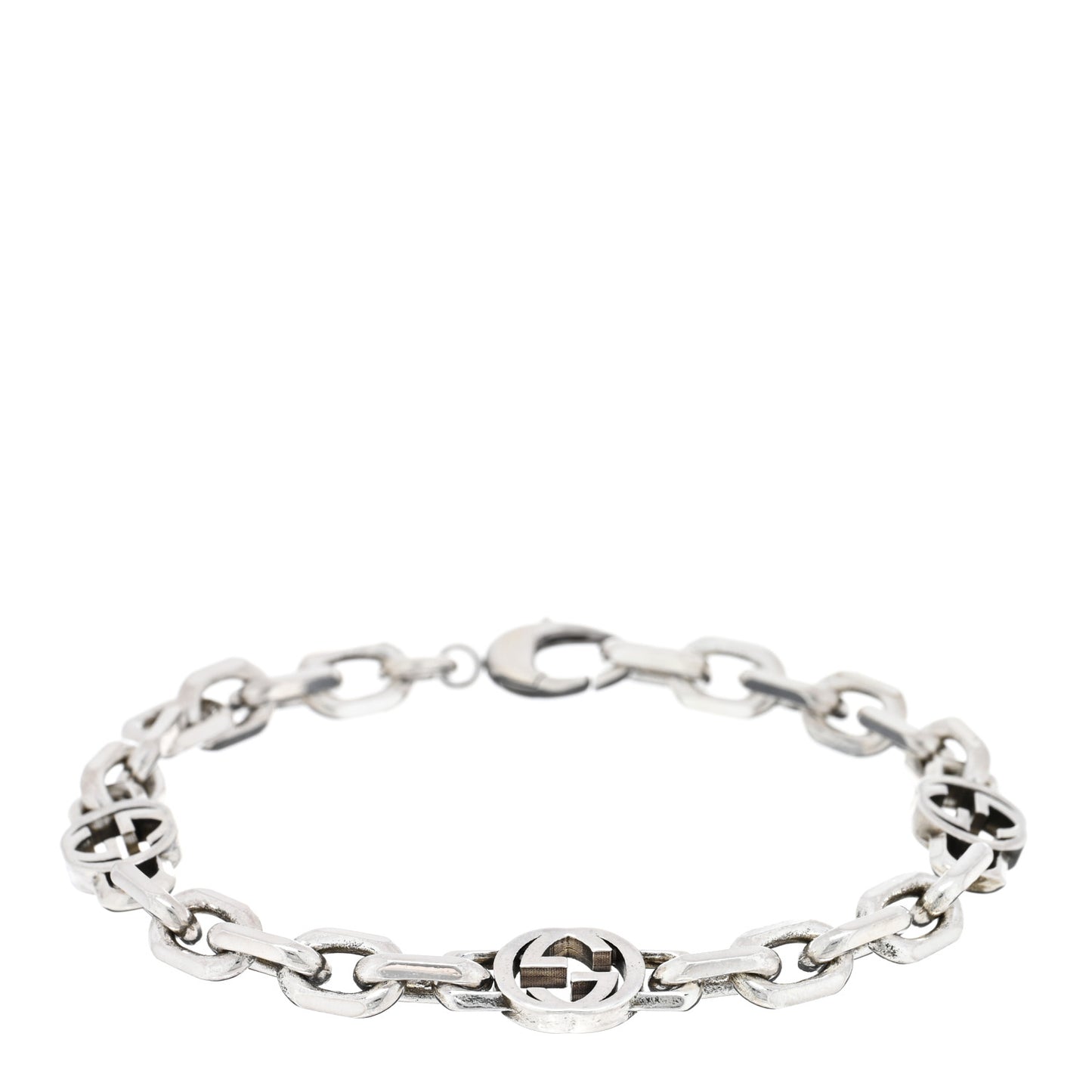 Sterling Silver Narrow Interlocking G Link Bracelet