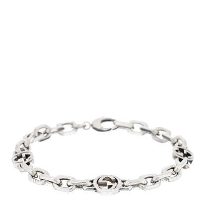 Gucci Sterling Silver Narrow Interlocking G Link Bracelet 1 of 3