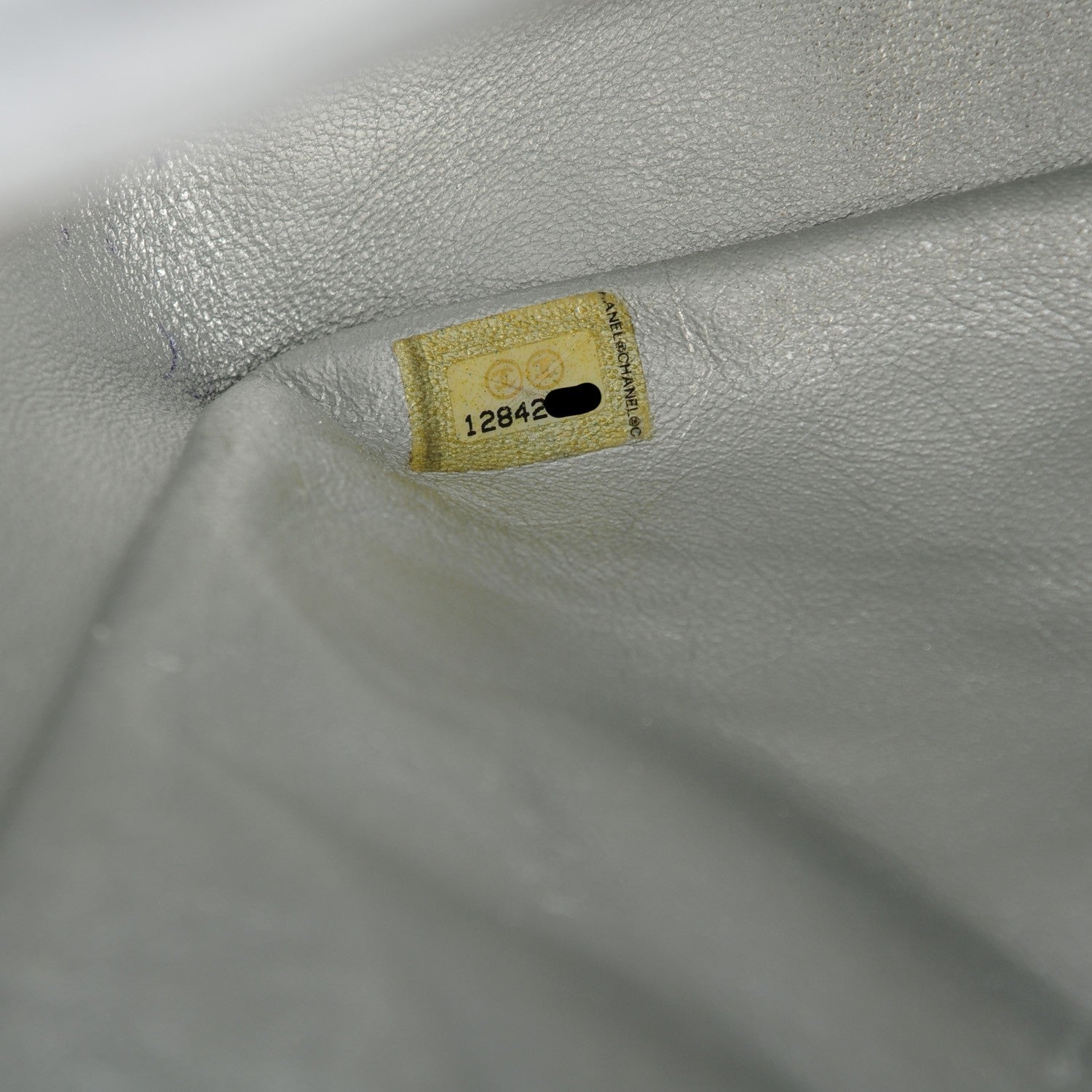 Chanel Metallic Lambskin Quilted Jumbo Single Flap Silver 8 of 9