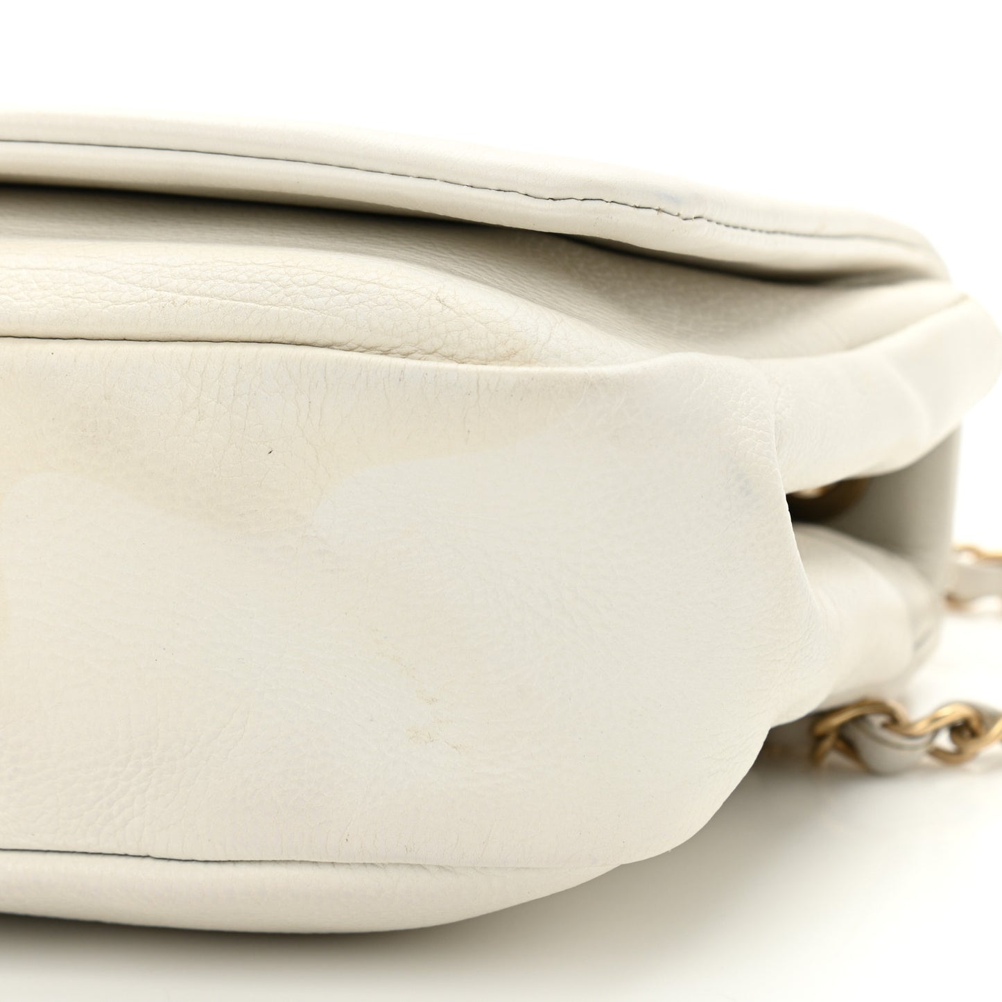 Calfskin Metal Mosaic Flap White