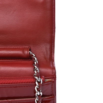 Chanel Patent Quilted Brilliant Wallet On Chain WOC Red 11 of 16