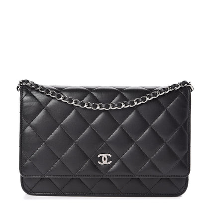 Chanel Lambskin Quilted Wallet On Chain WOC Black 1 of 11