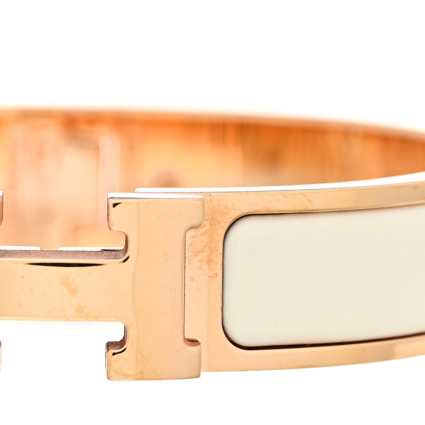 Enamel Narrow Clic Clac H Bracelet GM White