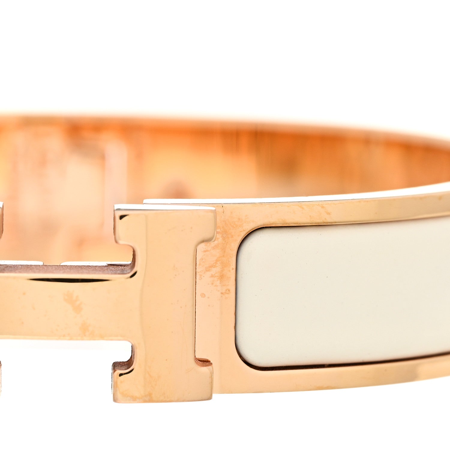 Hermes Enamel Narrow Clic Clac H Bracelet GM White 5 of 7