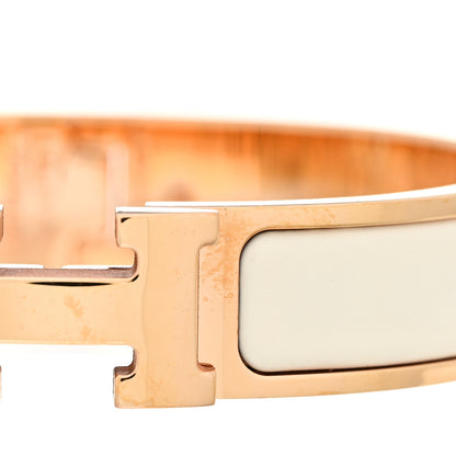 Hermes Enamel Narrow Clic Clac H Bracelet GM White 5 of 7