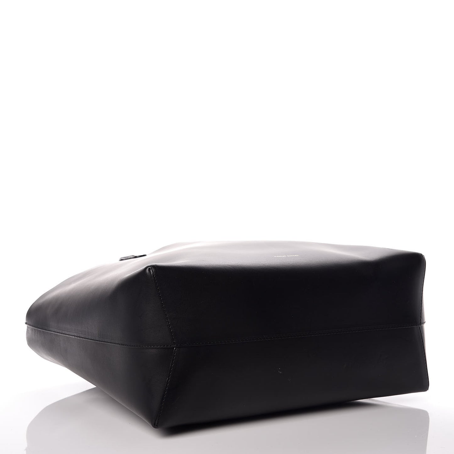 Calfskin Small Shopping Tote Black Blu
