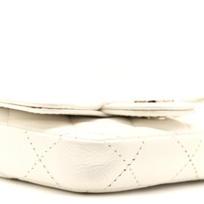 Chanel Caviar Quilted Mini Chain Belt Bag White 10 of 13