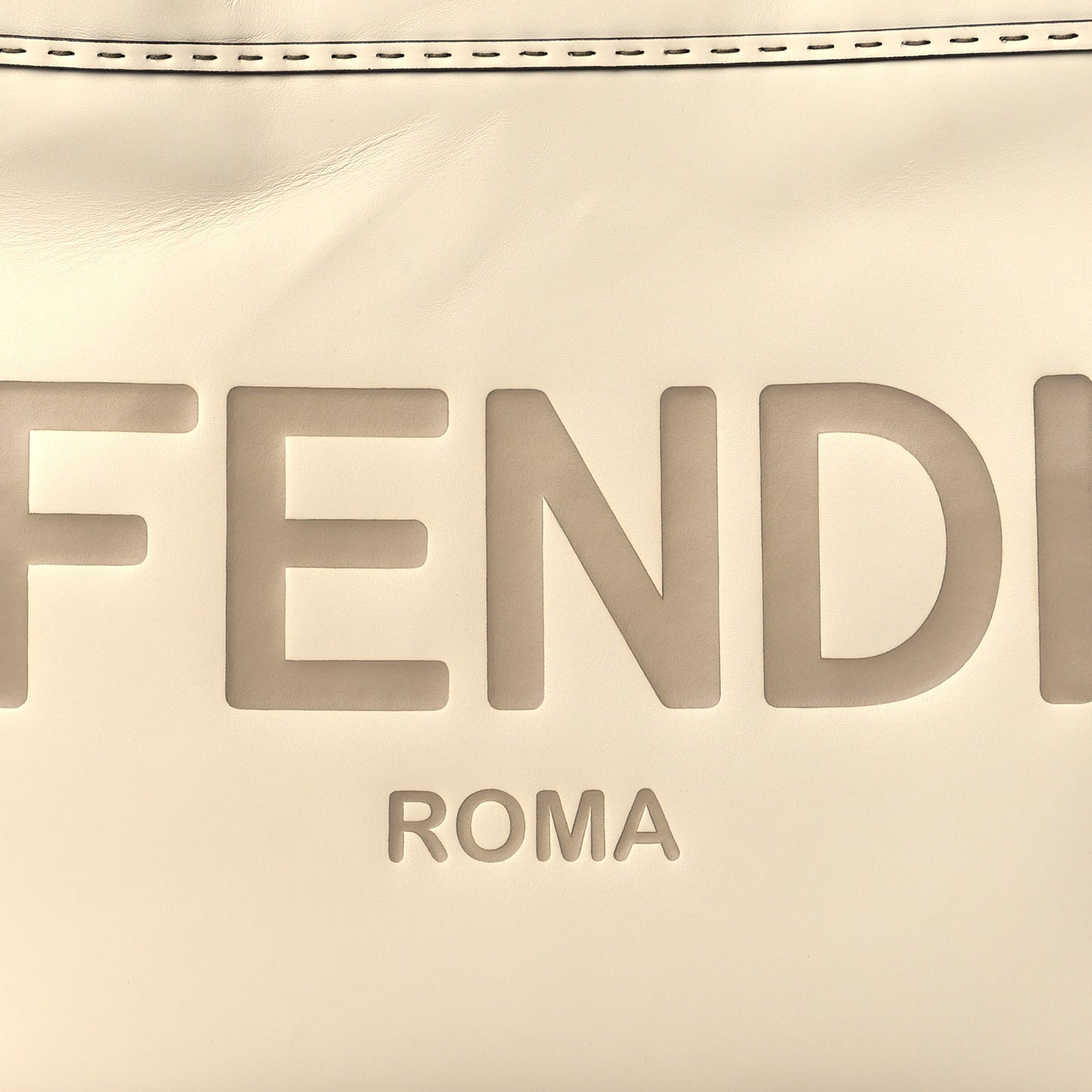 Vitello King Plexiglass Logo Embossed Large Fendi Sunshine Shopper Tote White Ice