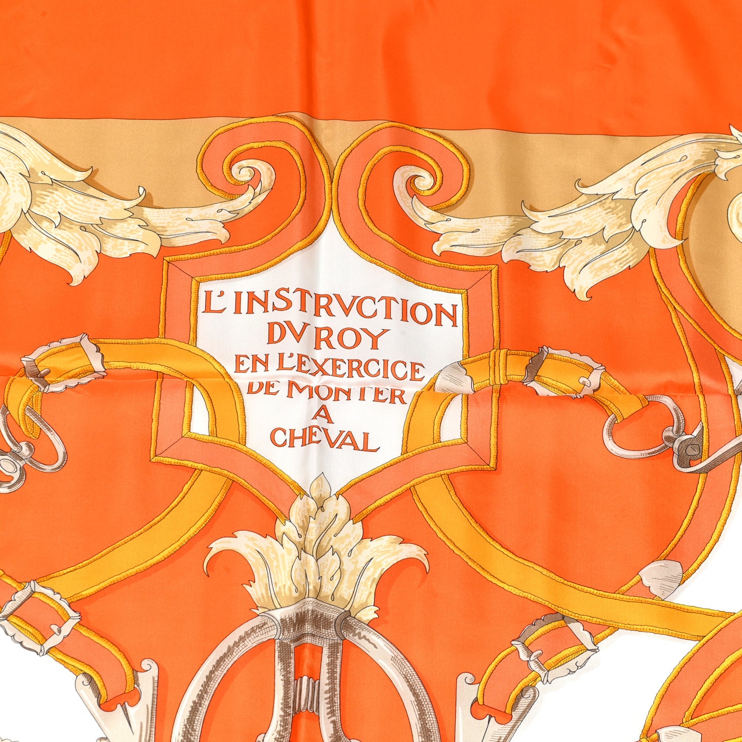 Silk L Instruction Du Roy Shawl 140 Orange White Beige