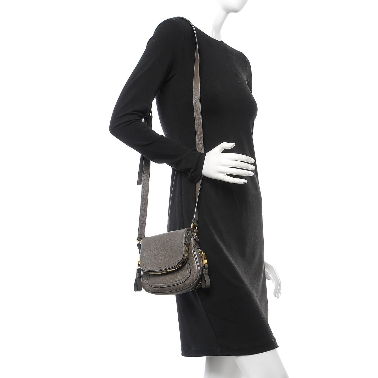 Calfskin Mini Jennifer Crossbody Bag Grey