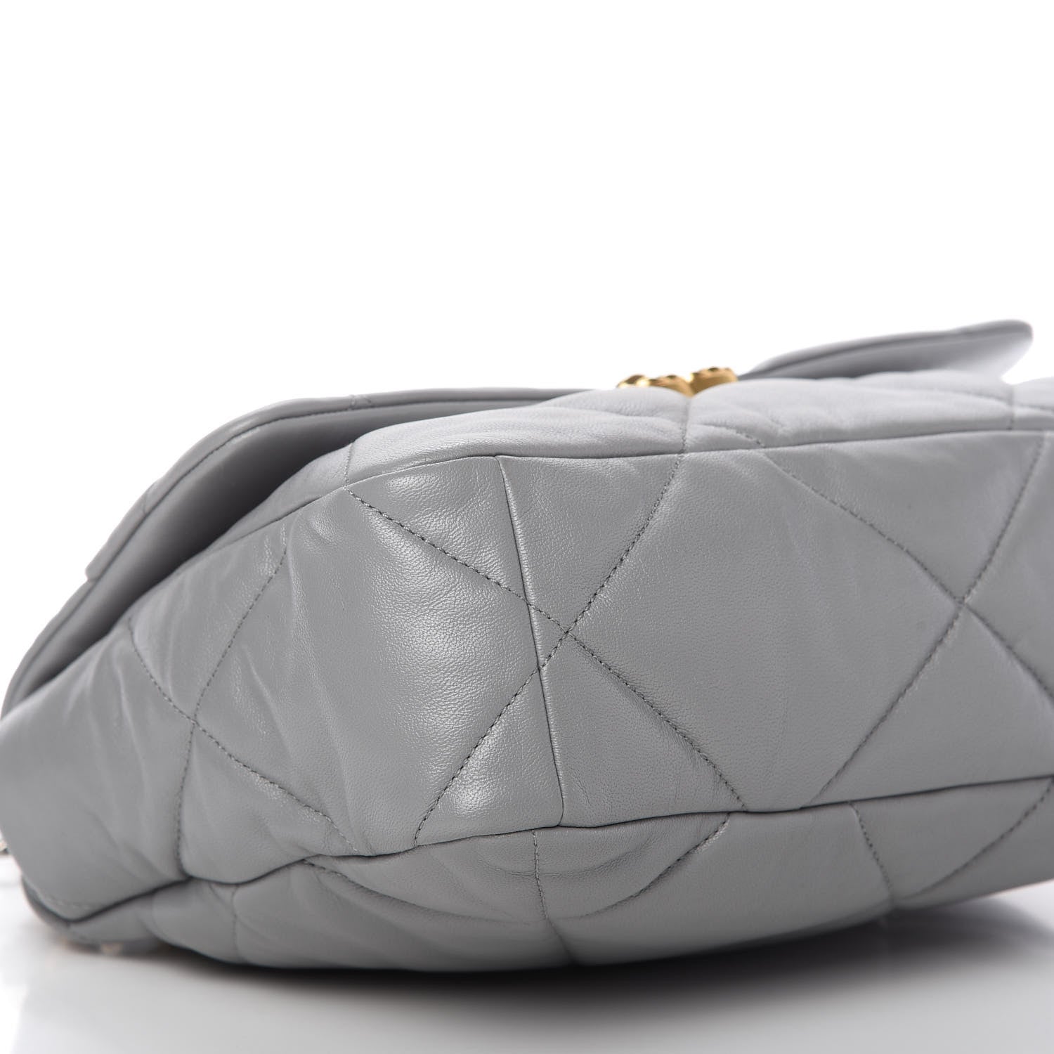 Chanel Goatskin Quilted Large Chanel 19 Flap Grey 6 of 11
