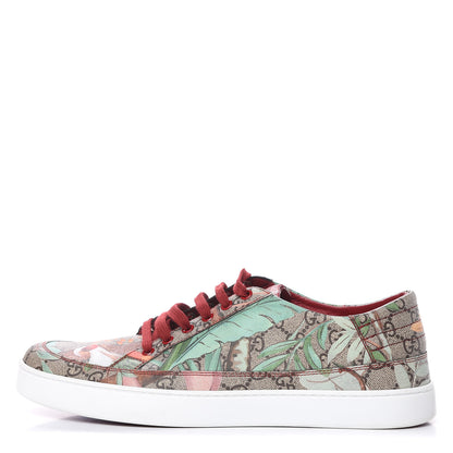 Gucci GG Supreme Monogram Tian Mens Low Top Sneakers 10.5 Beige Multicolor Red 1 of 9