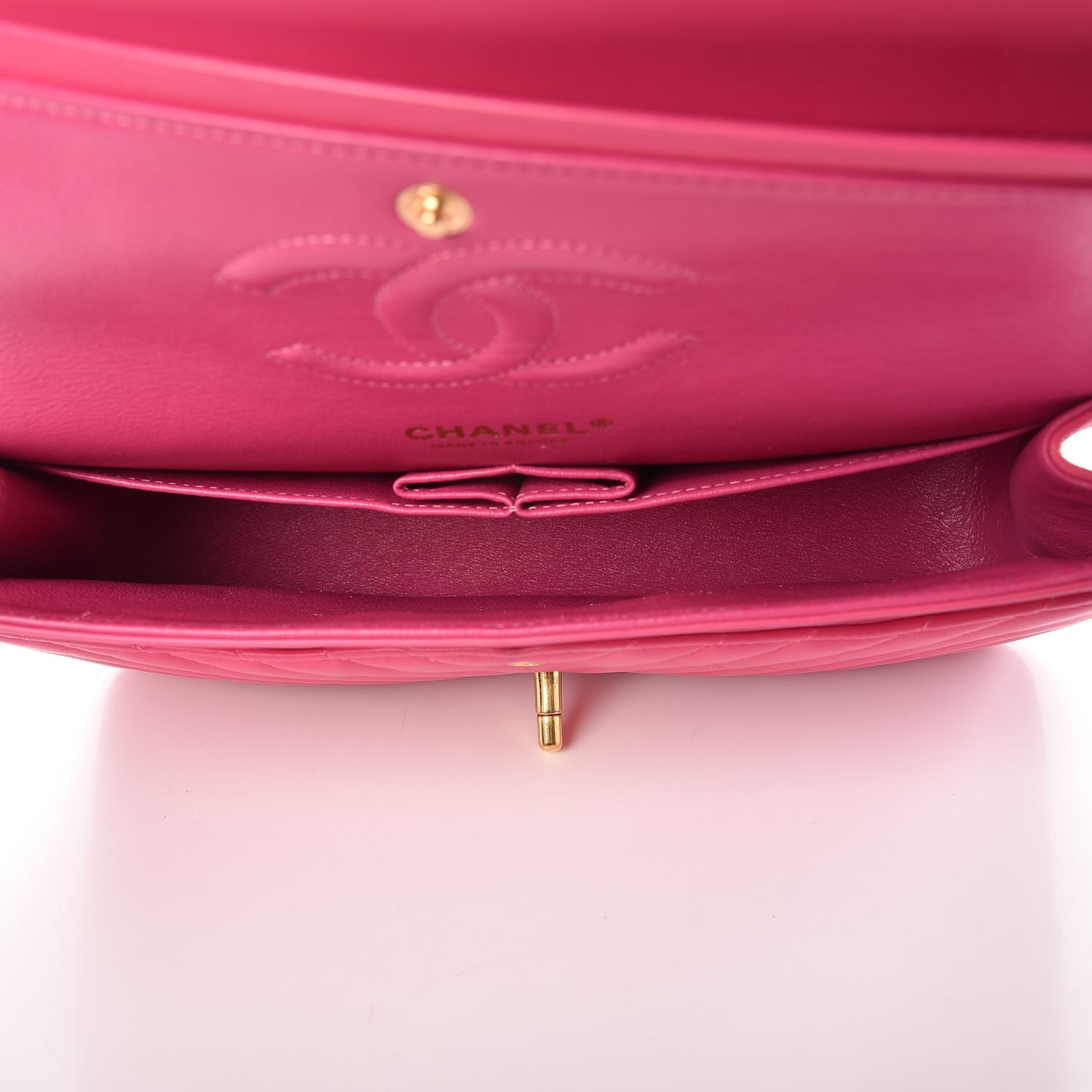 Chanel Lambskin Chevron Quilted Medium Double Flap Pink 6 of 13
