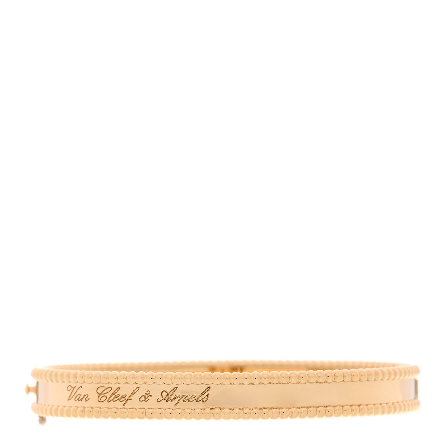 Van Cleef & Arpels 18K Yellow Gold Perlee Signature Bangle Bracelet L 2 of 4