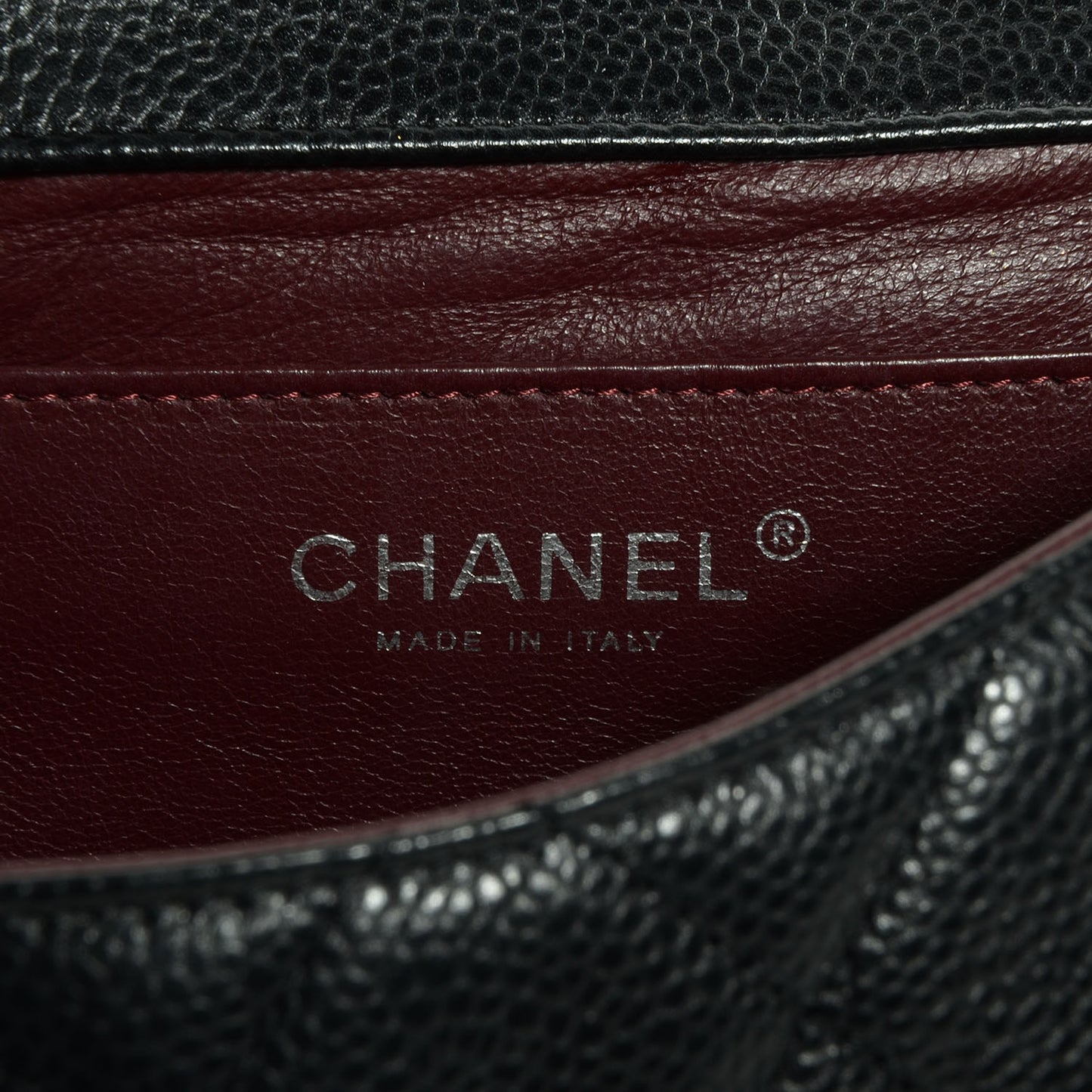 Caviar Quilted Clutch With Chain Flap Black
