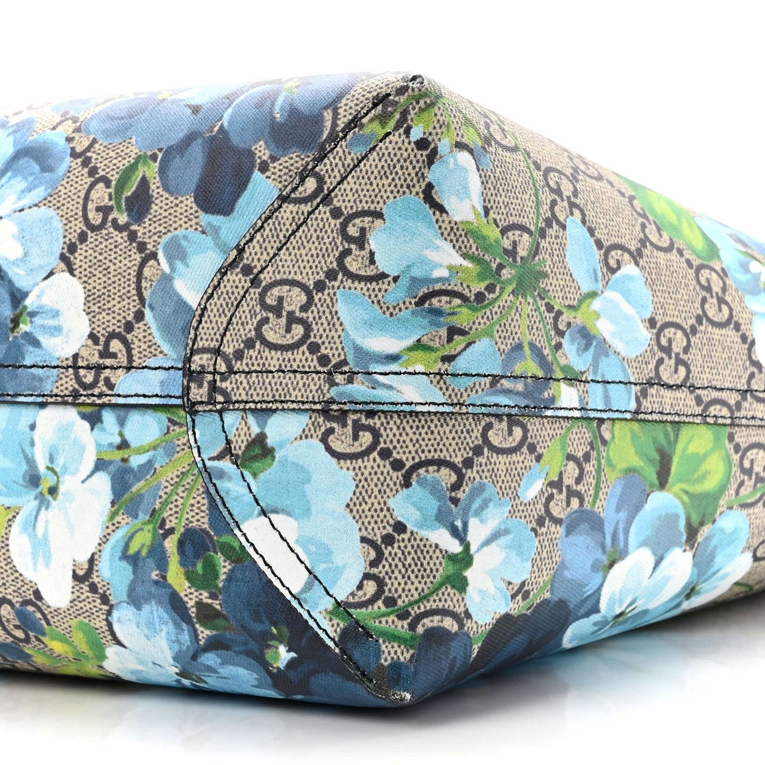 Gucci GG Supreme Monogram Blooms Medium Reversible Tote Beige Blue Navy 9 of 9
