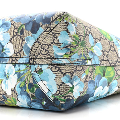 Gucci GG Supreme Monogram Blooms Medium Reversible Tote Beige Blue Navy 9 of 9