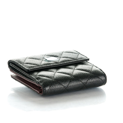 Chanel Caviar Quilted Compact French Flap Wallet Black 4 of 8
