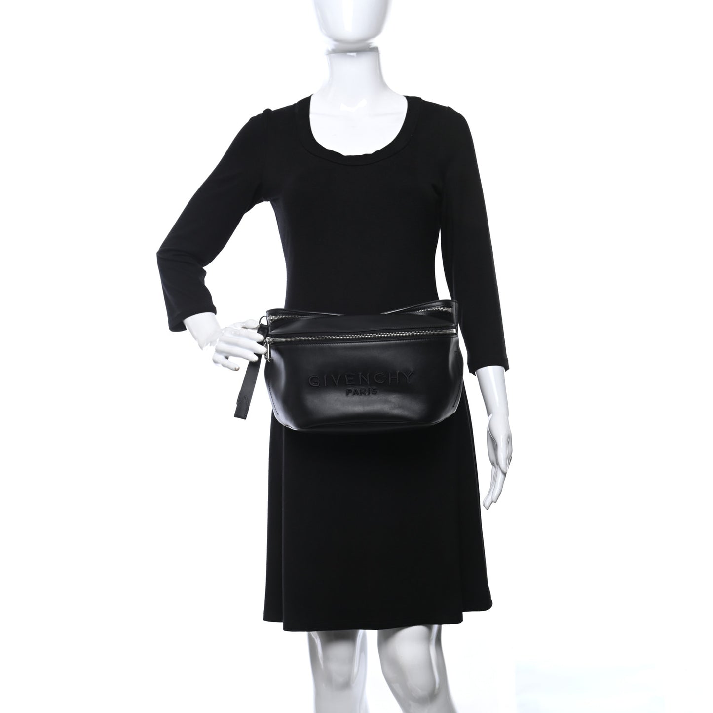 Calfskin Logo Belt Bag Black