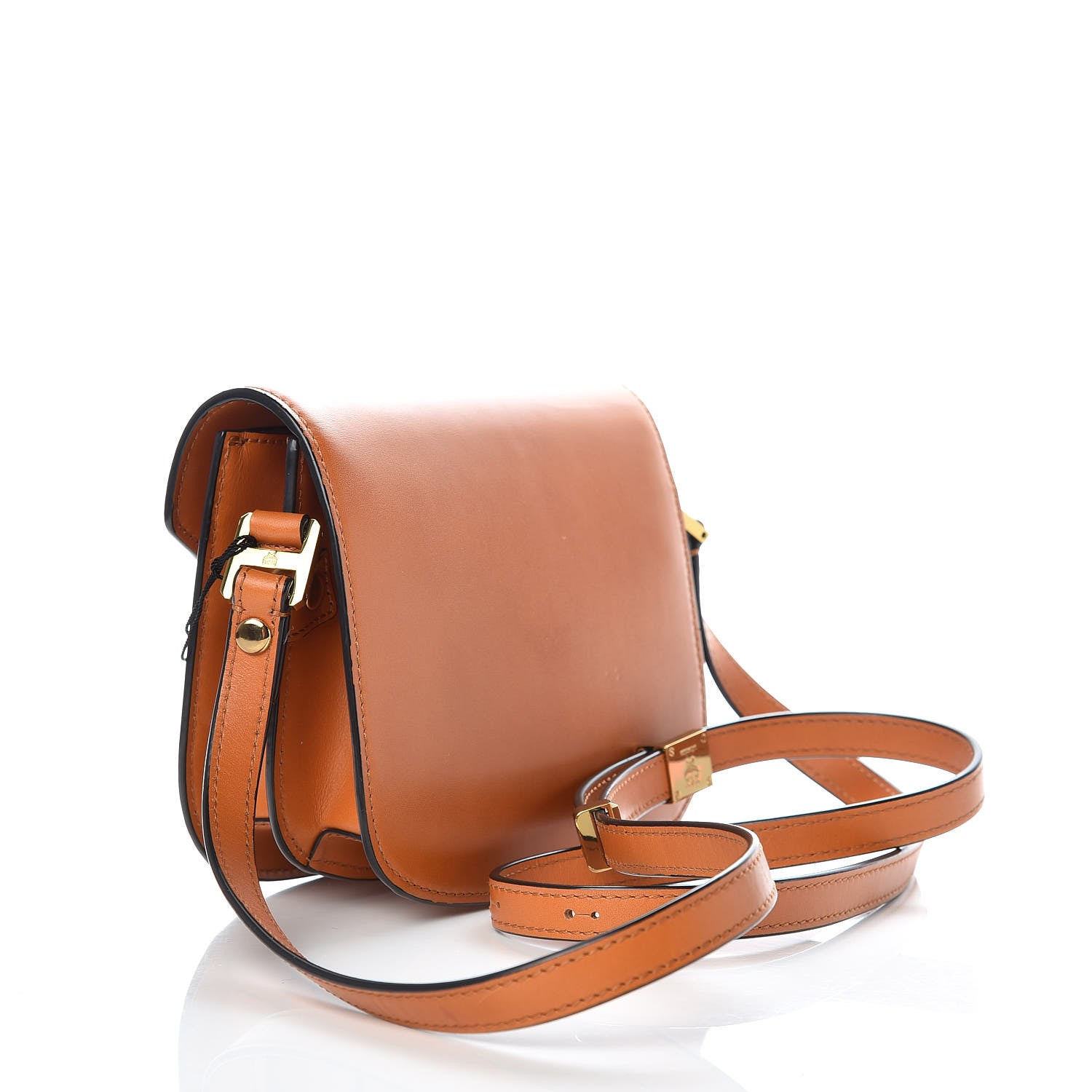 MCM Calfskin Mini Patricia Crossbody Bag Cognac 3 of 9