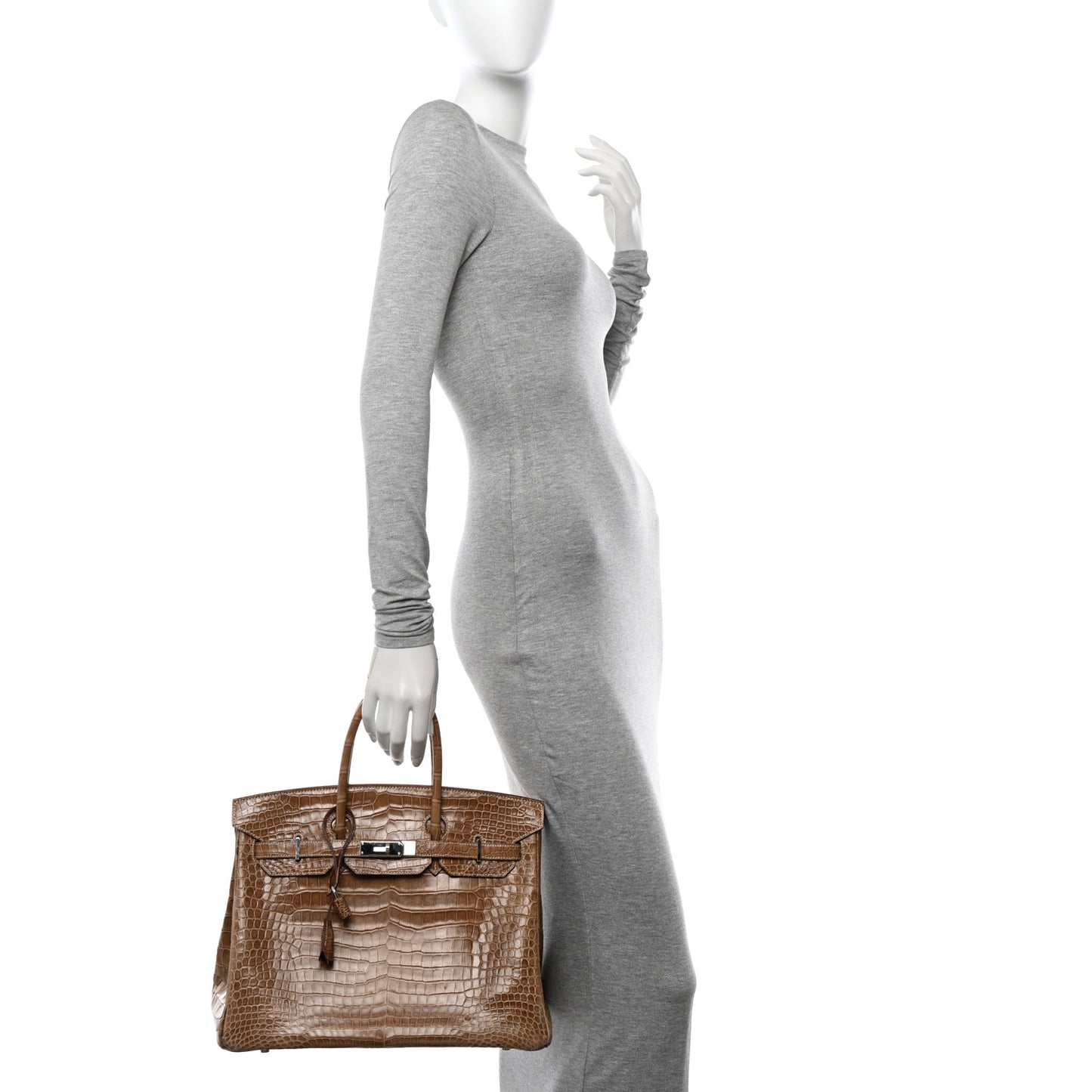 Shiny Porosus Crocodile Horseshoe Birkin 35 Ficelle Gold