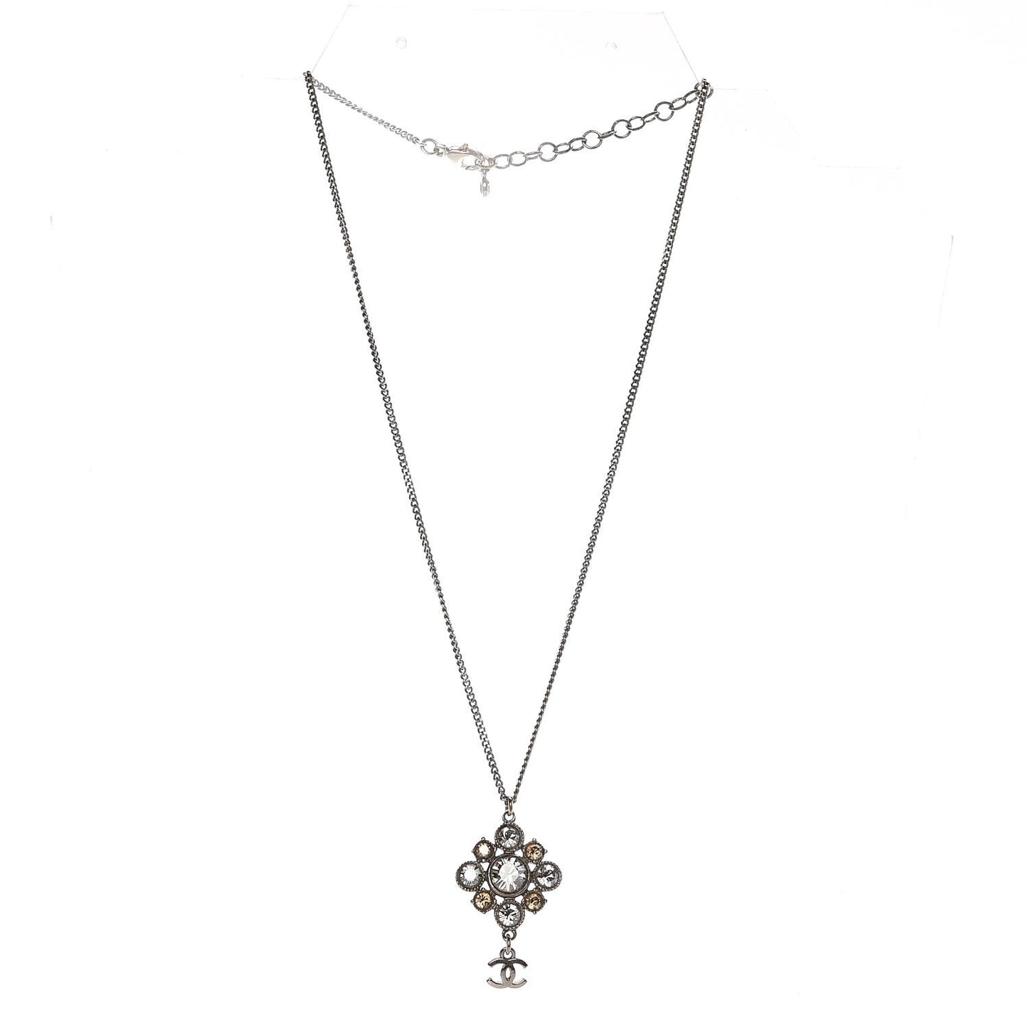 Crystal CC Necklace Silver