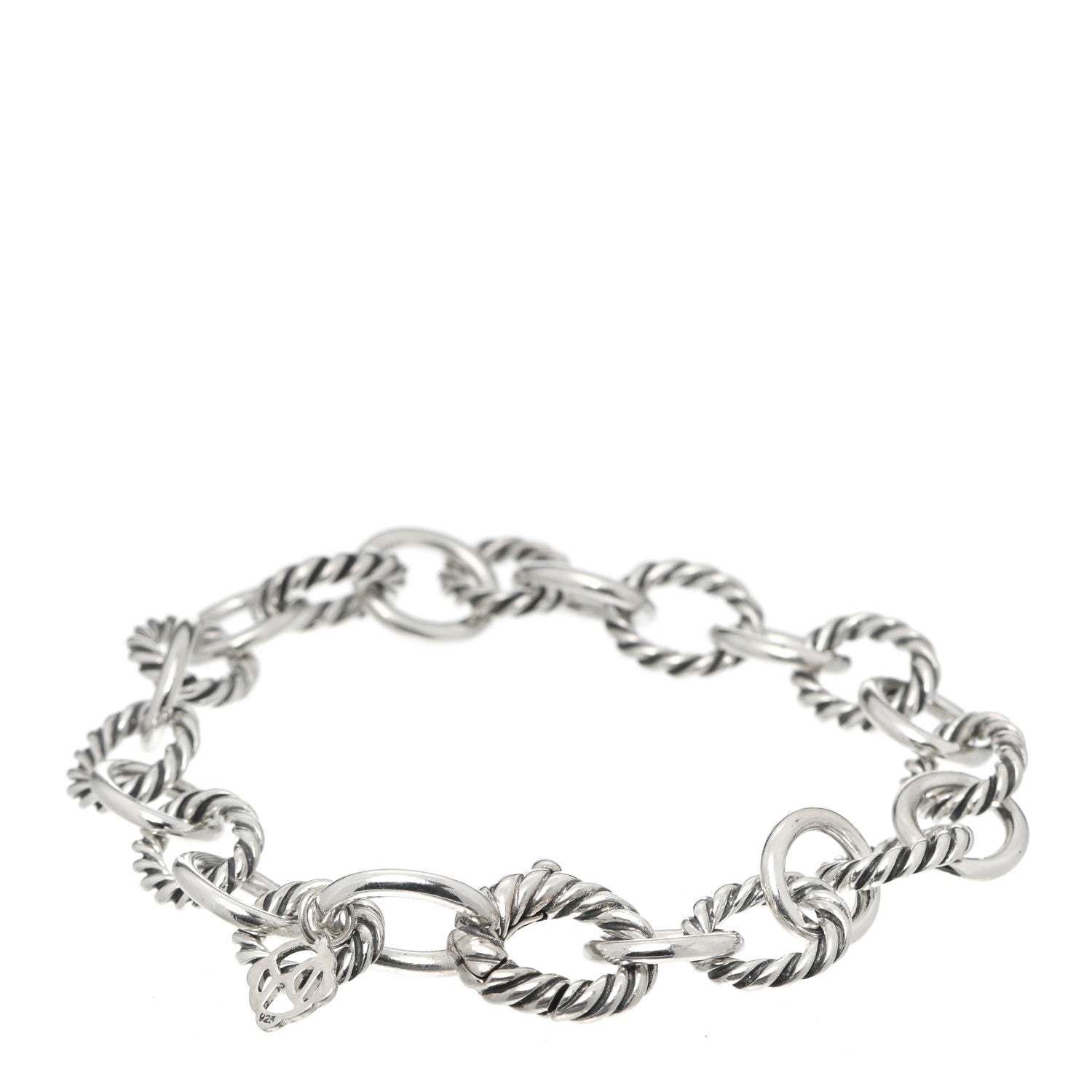 David Yurman Sterling Silver 10mm Medium Oval Link Bracelet 3 of 5