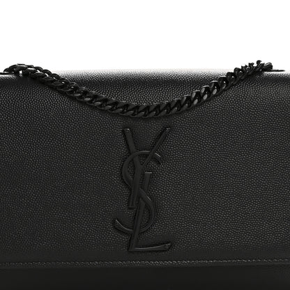Saint Laurent Grain De Poudre Small Monogram Monochrome Kate Satchel Black 8 of 13