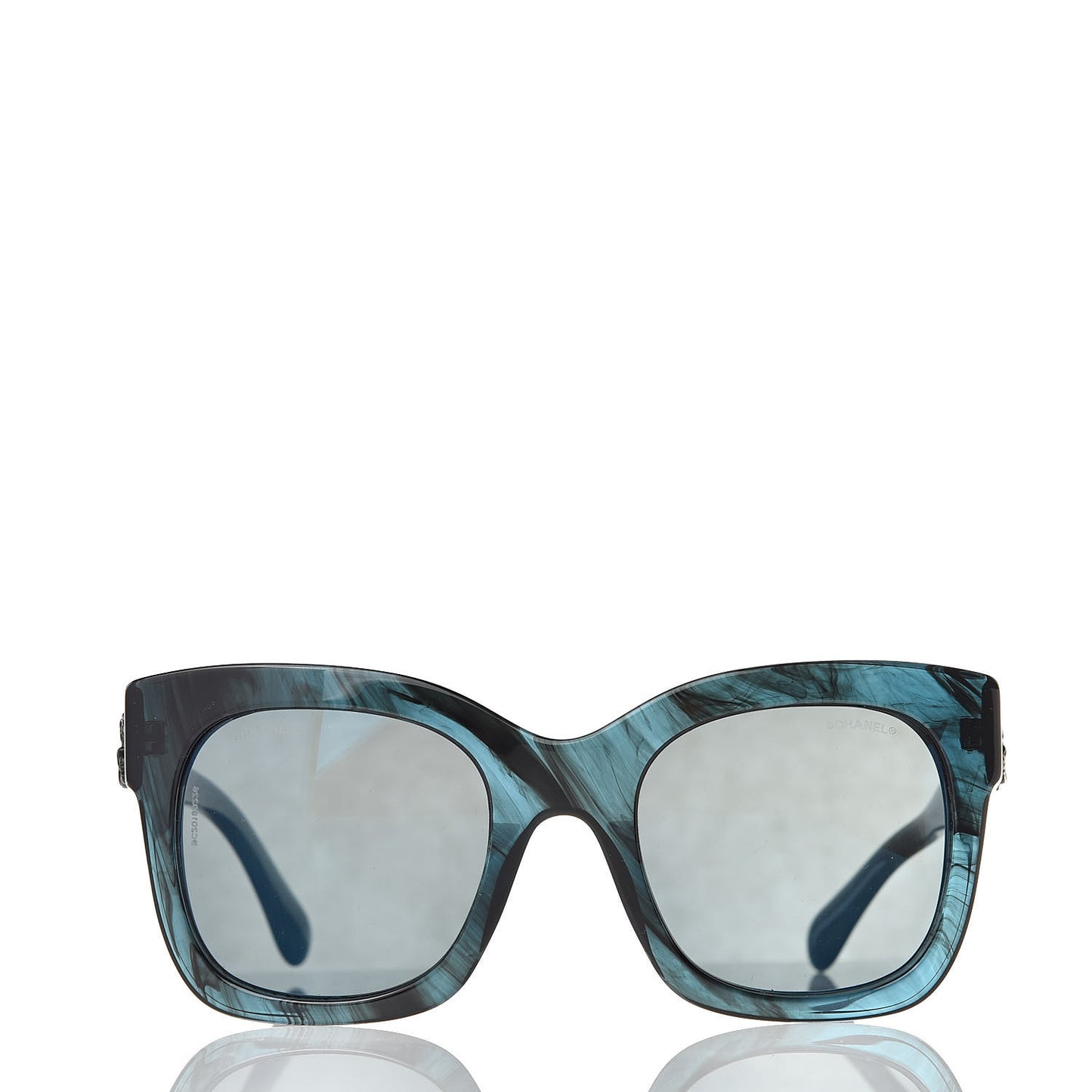 Acetate Mirror CC Square Fall Sunglasses 5357 Dark Blue