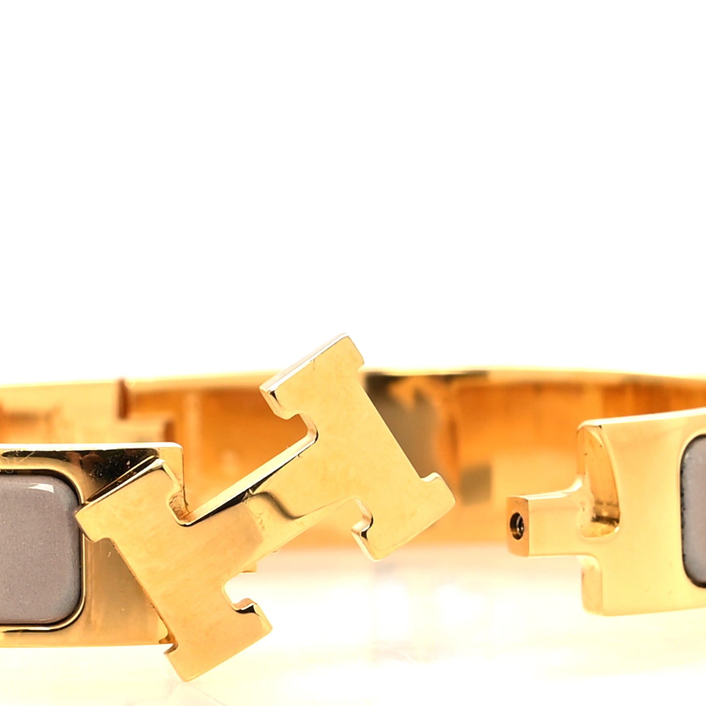 Enamel Narrow Clic Clac H Bracelet PM Marron Glace