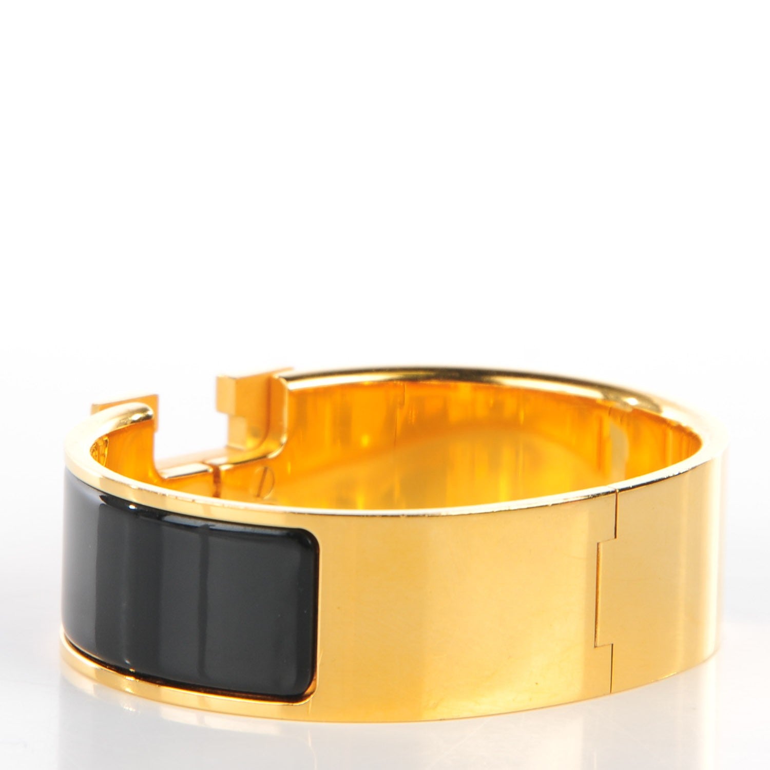 Hermes Enamel Wide Clic Clac H Bracelet GM Black 3 of 5
