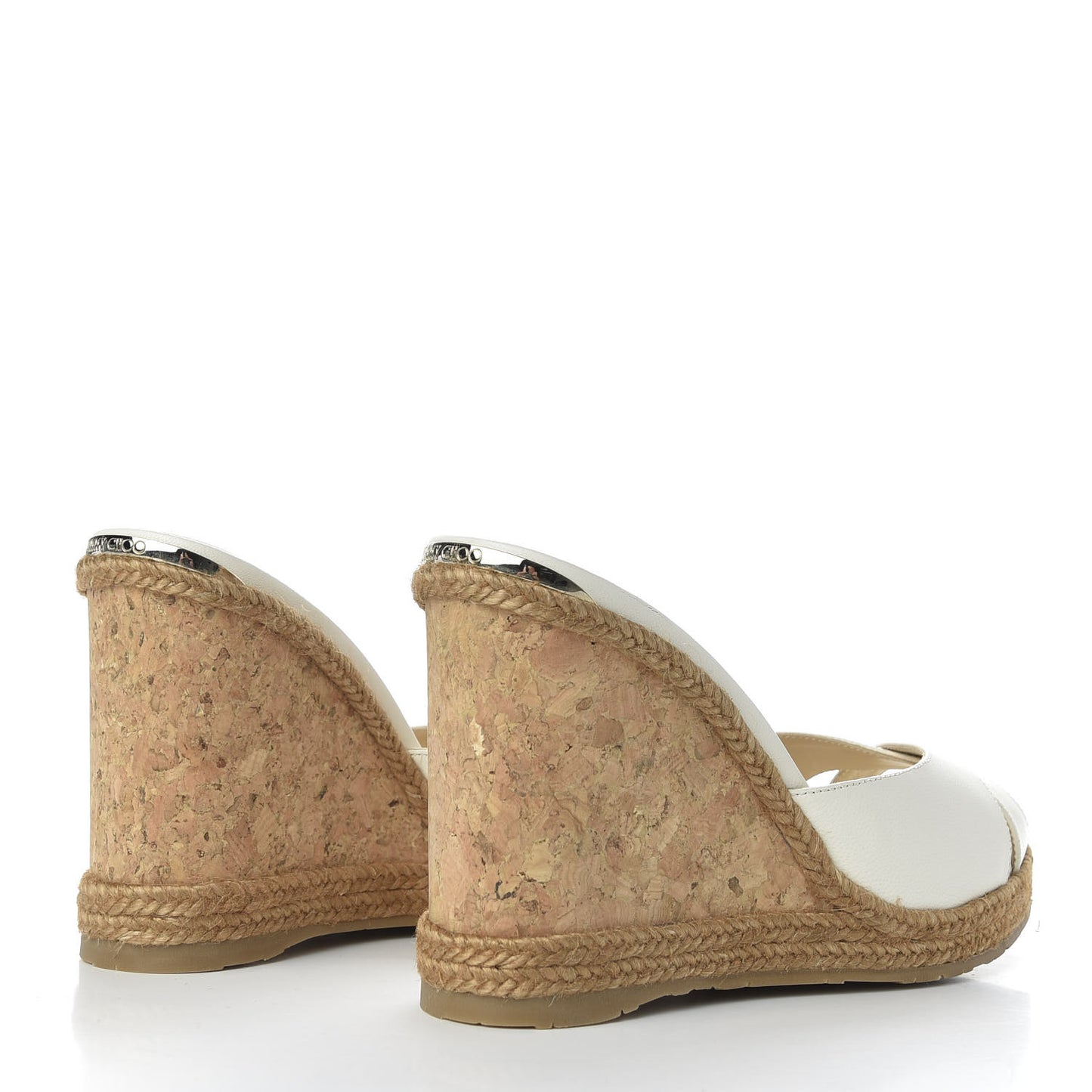 Nappa Almen Rope Cork Wedge Sandal 38 Chalk