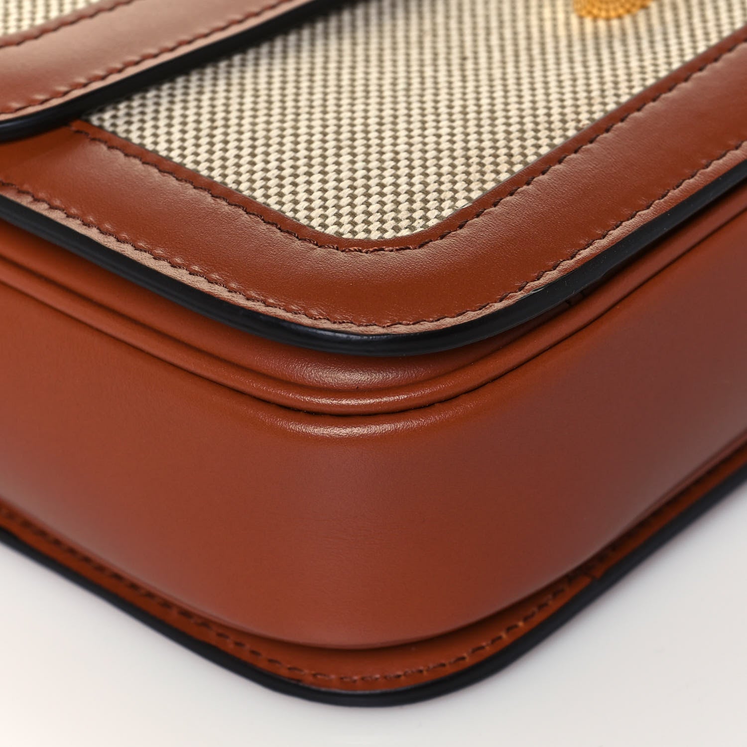 Celine Textile Calfskin Classique Triomphe Bag Natural Tan 10 of 14