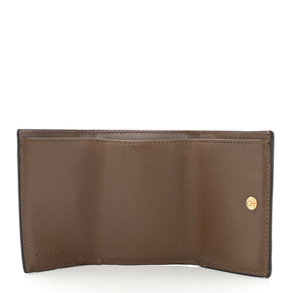 Fendi Vitello Soft F is Fendi Bi-Color FF 1974 Embossed Micro Tri-Fold Envelope Wallet Maya Black 5 of 9