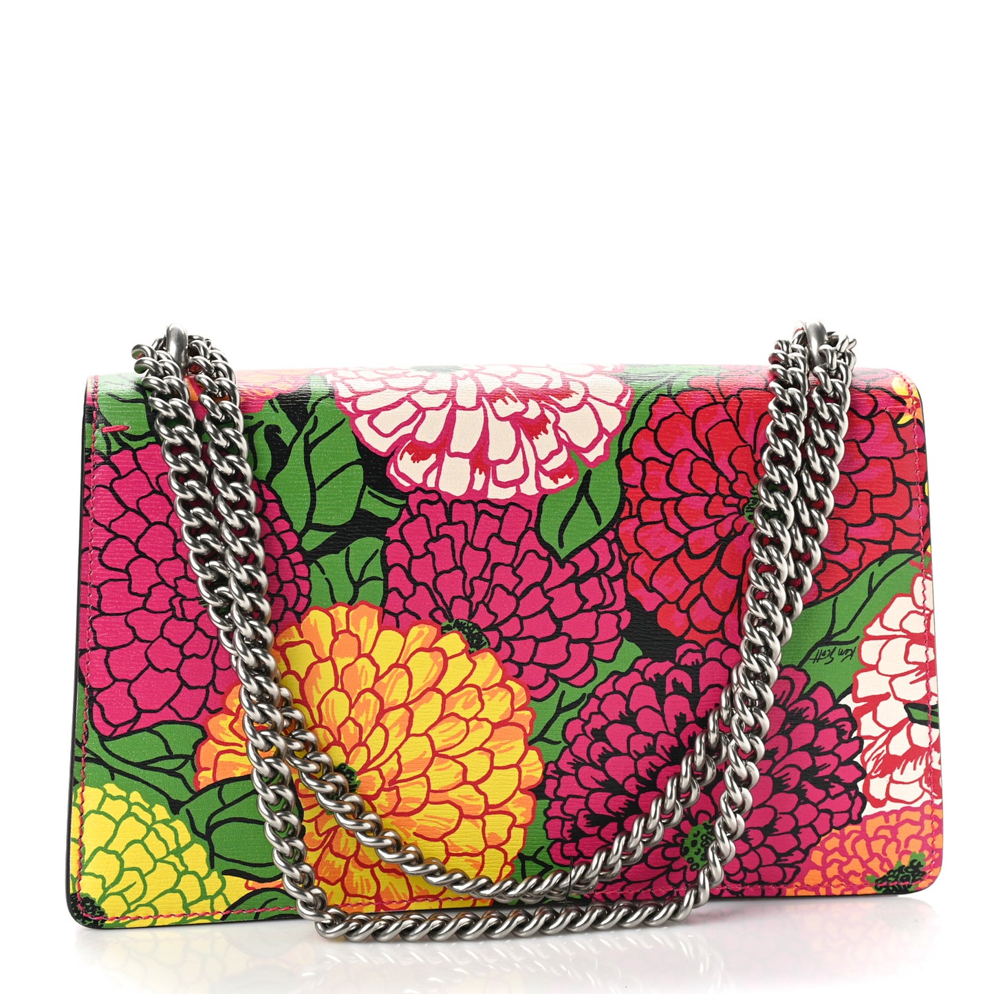 X KEN SCOTT New Shangai Calfskin Pomponica Print Small Dionysus Shoulder Bag Multicolor