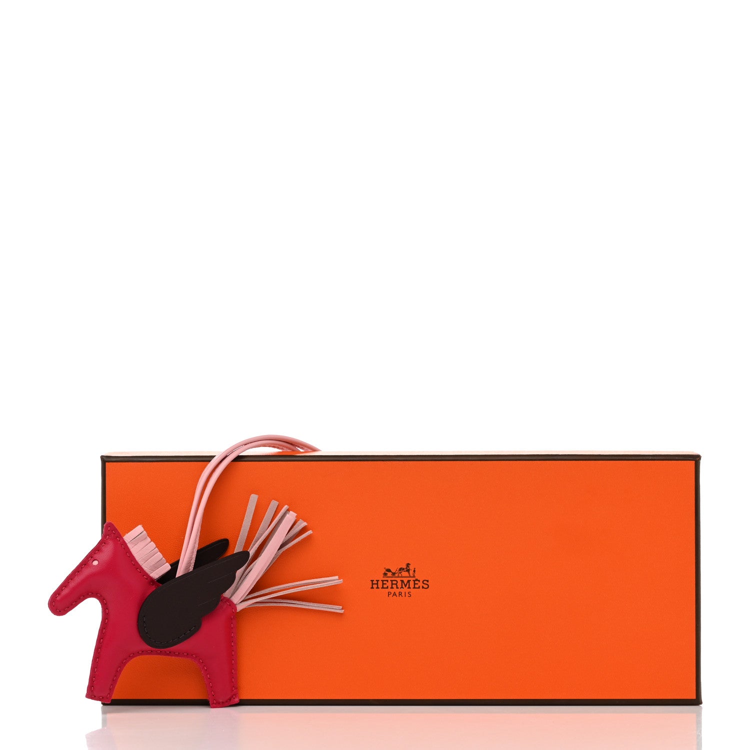 Hermes Milo Lambskin Grigri Rodeo Pegase Horse Bag Charm PM Framboise Rose Sakura Rouge Sellier 5 of 5