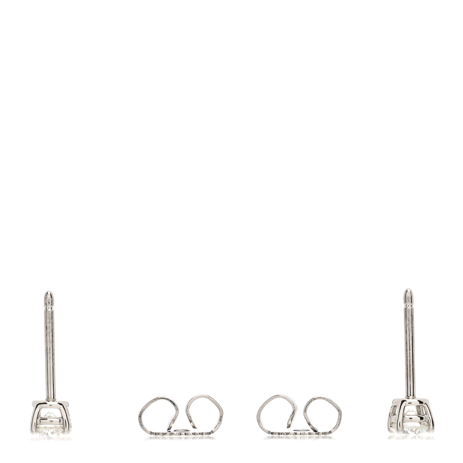 Tiffany Platinum Diamond .36ctw Solitaire Earrings 3 of 4
