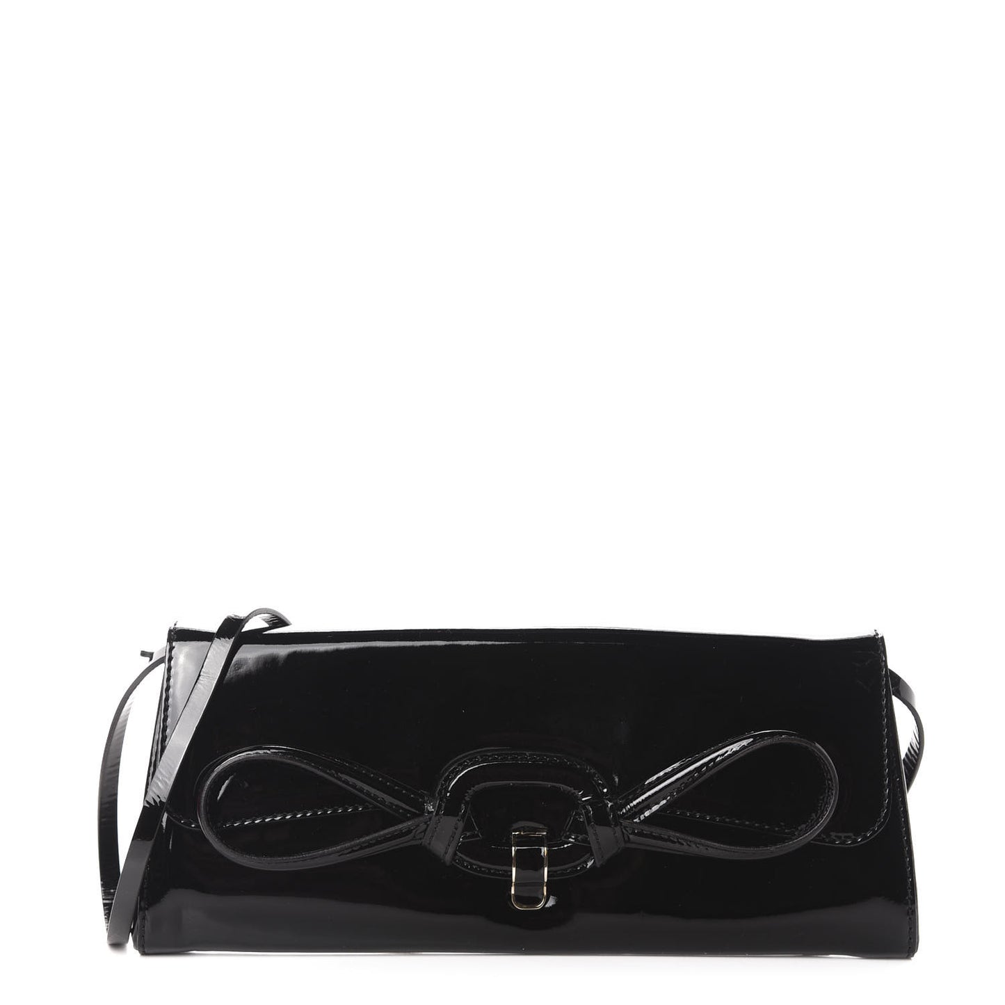 Patent Bow Convertible Clutch Black