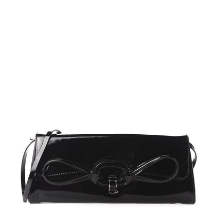 Valentino Garavani Patent Bow Convertible Clutch Black 1 of 11